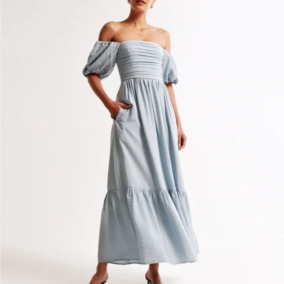 Abercrombie & Fitch Light Blue Strapless Dress - Picture 1 of 4